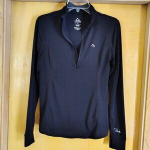 Paradox Top Merino Blend Pullover Shirt Black 1/4 Zip Black Small